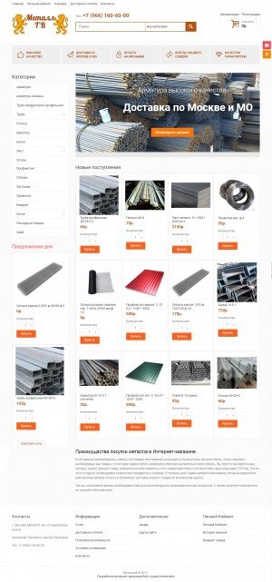 Разработка интернет-магазина продажи металлов